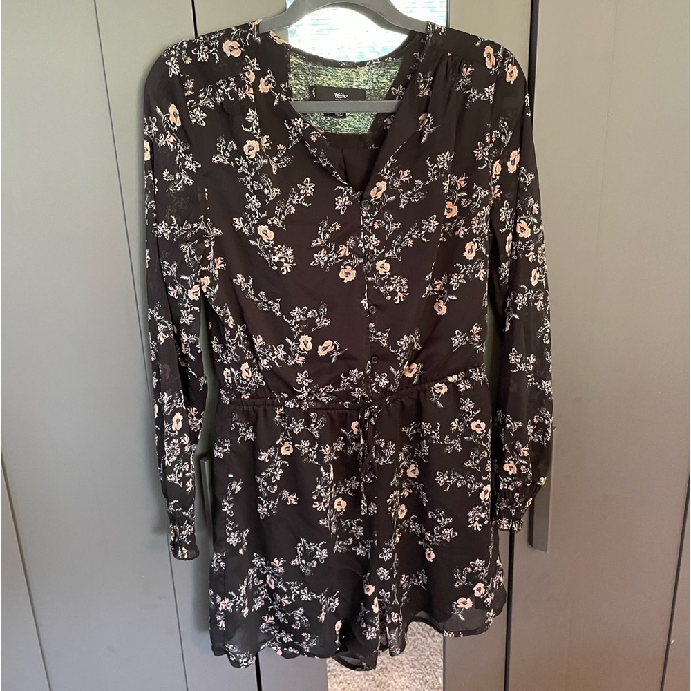 Mossimo Floral Romper with long Sleeves, Medium